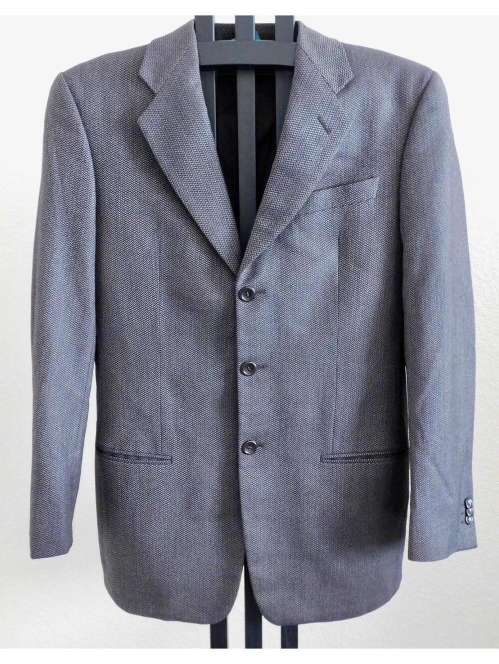 Armani Collezioni Size 48R Virgin Wool Sport Coat Jacket Brown Pattern Italy